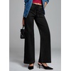 image:imageSidefeel Womens Drawstring Jeans Wide Leg High Waisted Baggy Stretchy Elastic Waist Sweatpant JeansBlack