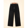 image:imageSidefeel Womens Drawstring Jeans Wide Leg High Waisted Baggy Stretchy Elastic Waist Sweatpant JeansBlack