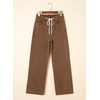 image:imageSidefeel Womens Drawstring Jeans Wide Leg High Waisted Baggy Stretchy Elastic Waist Sweatpant JeansBrown