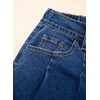 image:imageSidefeel Womens Drawstring Jeans Wide Leg High Waisted Baggy Stretchy Elastic Waist Sweatpant JeansDark Blue