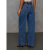 image:imageSidefeel Womens Drawstring Jeans Wide Leg High Waisted Baggy Stretchy Elastic Waist Sweatpant JeansDark Blue