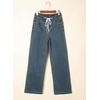 image:imageSidefeel Womens Drawstring Jeans Wide Leg High Waisted Baggy Stretchy Elastic Waist Sweatpant JeansVintage Blue