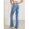 image:imageSidefeel Womens Flare Jeans High Waisted Wide Leg Stretchy Bell Bottom Front Pockets Denim PantsLight Blue