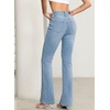 image:imageSidefeel Womens Flare Jeans High Waisted Wide Leg Stretchy Bell Bottom Front Pockets Denim PantsSky Blue