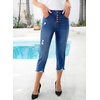 image:imageSidefeel Womens High Waist Jeans Stretchy Skinny Button Down Distressed Cropped Denim Pants with PocketsBluing