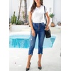 image:imageSidefeel Womens High Waist Jeans Stretchy Skinny Button Down Distressed Cropped Denim Pants with PocketsBluing