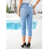 image:imageSidefeel Womens High Waist Jeans Stretchy Skinny Button Down Distressed Cropped Denim Pants with PocketsIceland Blue