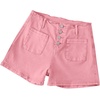 image:imageSidefeel Womens High Waisted Jean Shorts Button Fly Tummy Control Summer Denim Shorts Pink Size 8