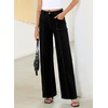 image:imageSidefeel Womens High Waisted Jeans Stretchy Seamed Wide Leg Denim Pants with PocketsBlack