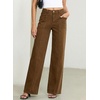 image:imageSidefeel Womens High Waisted Jeans Stretchy Seamed Wide Leg Denim Pants with PocketsBrown