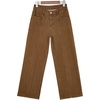 image:imageSidefeel Womens High Waisted Jeans Stretchy Seamed Wide Leg Denim Pants with PocketsBrown
