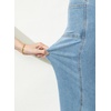 image:imageSidefeel Womens High Waisted Jeans Stretchy Seamed Wide Leg Denim Pants with PocketsIceland Blue