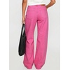 image:imageSidefeel Womens High Waisted Jeans Stretchy Seamed Wide Leg Denim Pants with PocketsRose Red