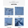 image:imageSidefeel Womens High Waisted Stretch Jean Shorts Button Summer Casual Zimbaplatinum Denim Shorts with Welt PocketsIceland Blue