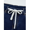 image:imageSidefeel Womens Jean Shorts High Waisted Drawstring Fold Hem Baggy Denim ShortsBluing