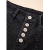 image:imageSidefeel Womens Jean Shorts High Waisted Stretchy Button Fly Folded Hem Trendy Casual Summer Bermuda ShortsBlack