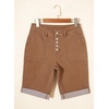 image:imageSidefeel Womens Jean Shorts High Waisted Stretchy Button Fly Folded Hem Trendy Casual Summer Bermuda ShortsBrown