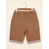 image:imageSidefeel Womens Jean Shorts High Waisted Stretchy Button Fly Folded Hem Trendy Casual Summer Bermuda ShortsBrown