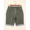 image:imageSidefeel Womens Jean Shorts High Waisted Stretchy Button Fly Folded Hem Trendy Casual Summer Bermuda ShortsGreen