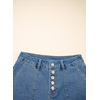 image:imageSidefeel Womens Jean Shorts High Waisted Stretchy Button Fly Folded Hem Trendy Casual Summer Bermuda ShortsVintage Blue