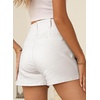 image:imageSidefeel Womens Jean Shorts High Waisted Stretchy Button Fly Summer Denim Shorts with Pockets White Size 6