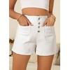 image:imageSidefeel Womens Jean Shorts High Waisted Stretchy Button Fly Summer Denim Shorts with Pockets White Size 6