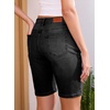 image:imageSidefeel Womens Jean Shorts High Waisted Stretchy Buttoned Knee Length Bermuda Denim ShortsBlack