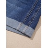 image:imageSidefeel Womens Jean Shorts High Waisted Stretchy Folded Hem Casual Trendy Patchwork Loose Fit Summer Denim ShortsDark Blue
