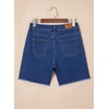 image:imageSidefeel Womens Jean Shorts High Waisted Stretchy Raw Hem Denim Summer ShortsBlue