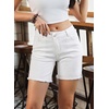 image:imageSidefeel Womens Jean Shorts High Waisted Stretchy Raw Hem Denim Summer ShortsWhite