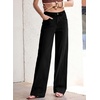 image:imageSidefeel Womens Jeans High Waisted Stretchy Wide Leg Jeans Trendy Seamed Front Baggy Loose Denim Pants with PocketsBlack