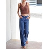 image:imageSidefeel Womens Jeans High Waisted Stretchy Wide Leg Jeans Trendy Seamed Front Baggy Loose Denim Pants with PocketsBlue