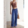 image:imageSidefeel Womens Jeans High Waisted Stretchy Wide Leg Jeans Trendy Seamed Front Baggy Loose Denim Pants with PocketsBluing