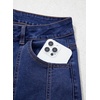 image:imageSidefeel Womens Jeans High Waisted Stretchy Wide Leg Jeans Trendy Seamed Front Baggy Loose Denim Pants with PocketsDark Blue
