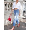 image:imageSidefeel Womens Jeans Mid Rise Stretchy Wide Leg Baggy Jeans Trendy Loose Boyfriend Zimbaplatinum Ankle Denim PantsLight Blue
