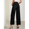 image:imageSidefeel Womens Straight Leg Embroidered Jeans High Waisted Stretchy Wide Leg Denim PantsBlack