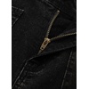 image:imageSidefeel Womens Wide Leg Baggy Capri Jeans High Waisted Straight Leg Stretchy Raw Hem Cropped Denim Pants with PocketsBlack