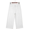 image:imageSidefeel Womens Wide Leg Baggy Capri Jeans High Waisted Straight Leg Stretchy Raw Hem Cropped Denim Pants with PocketsWhite