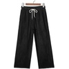 image:imageSidefeel Womens Wide Leg Baggy Jeans High Waisted Elastic Waist Loose Fit Drawstring Long Denim PantsBlack