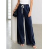 image:imageSidefeel Womens Wide Leg Baggy Jeans High Waisted Elastic Waist Loose Fit Drawstring Long Denim PantsBluing