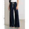 image:imageSidefeel Womens Wide Leg Baggy Jeans High Waisted Elastic Waist Loose Fit Drawstring Long Denim PantsBluing
