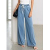 image:imageSidefeel Womens Wide Leg Baggy Jeans High Waisted Elastic Waist Loose Fit Drawstring Long Denim PantsLight Blue