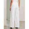 image:imageSidefeel Womens Wide Leg Baggy Jeans High Waisted Elastic Waist Loose Fit Drawstring Long Denim PantsWhite