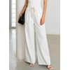 image:imageSidefeel Womens Wide Leg Baggy Jeans High Waisted Elastic Waist Loose Fit Drawstring Long Denim PantsWhite