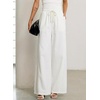 image:imageSidefeel Womens Wide Leg Baggy Jeans High Waisted Elastic Waist Loose Fit Drawstring Long Denim PantsWhite