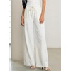 image:imageSidefeel Womens Wide Leg Baggy Jeans High Waisted Elastic Waist Loose Fit Drawstring Long Denim PantsWhite
