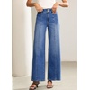 image:imageSidefeel Womens Wide Leg Baggy Jeans High Waisted Tummy Control Stretchy Loose Fit Ankle Denim JeansLight Blue