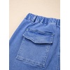 image:imageSidefeel Womens Wide Leg Jeans High Waisted Elastic Stretchy Trendy Drawstring Baggy Pull On Denim Pants with Oversized FitIceland Blue