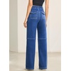 image:imageSidefeel Womens Wide Leg Jeans High Waisted Elastic Stretchy Trendy Drawstring Baggy Pull On Denim Pants with Oversized FitLight Blue