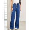 image:imageSidefeel Womens Wide Leg Jeans High Waisted Elastic Stretchy Trendy Drawstring Baggy Pull On Denim Pants with Oversized FitLight Blue